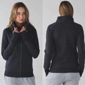 LULULEMON Cozy Cuddle Up Jacket Heathered Black Size 4